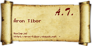 Áron Tibor névjegykártya